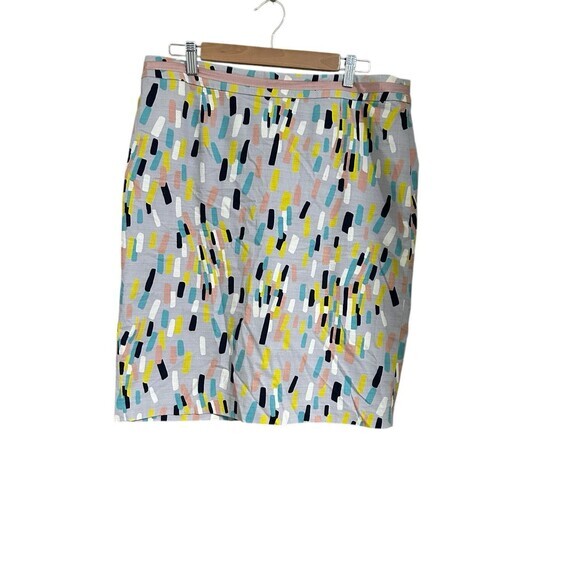 Boden Multicolored Print Skirt Lined‎ Back Zipper Size 12R City Casual Coastal - Picture 1 of 9